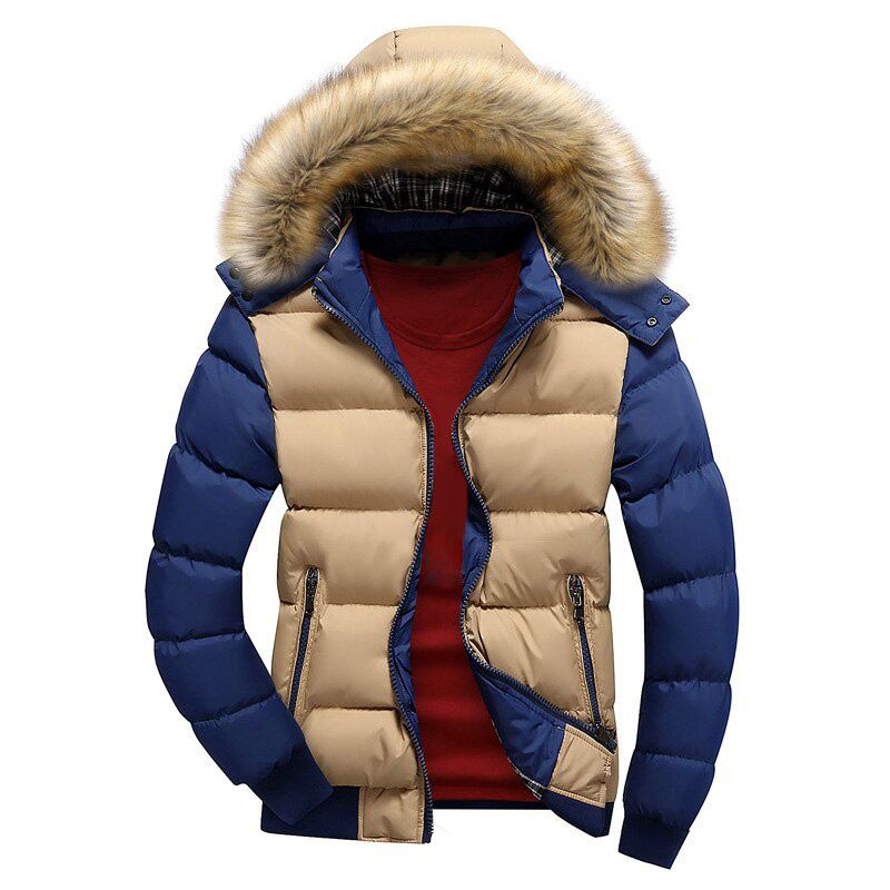 Men Down Parkas Winter Warm Fleece Jacket 9 Color Fashion Hood Hat Detachable Men Outerwear Casual Mens Coats Thick Hoodies