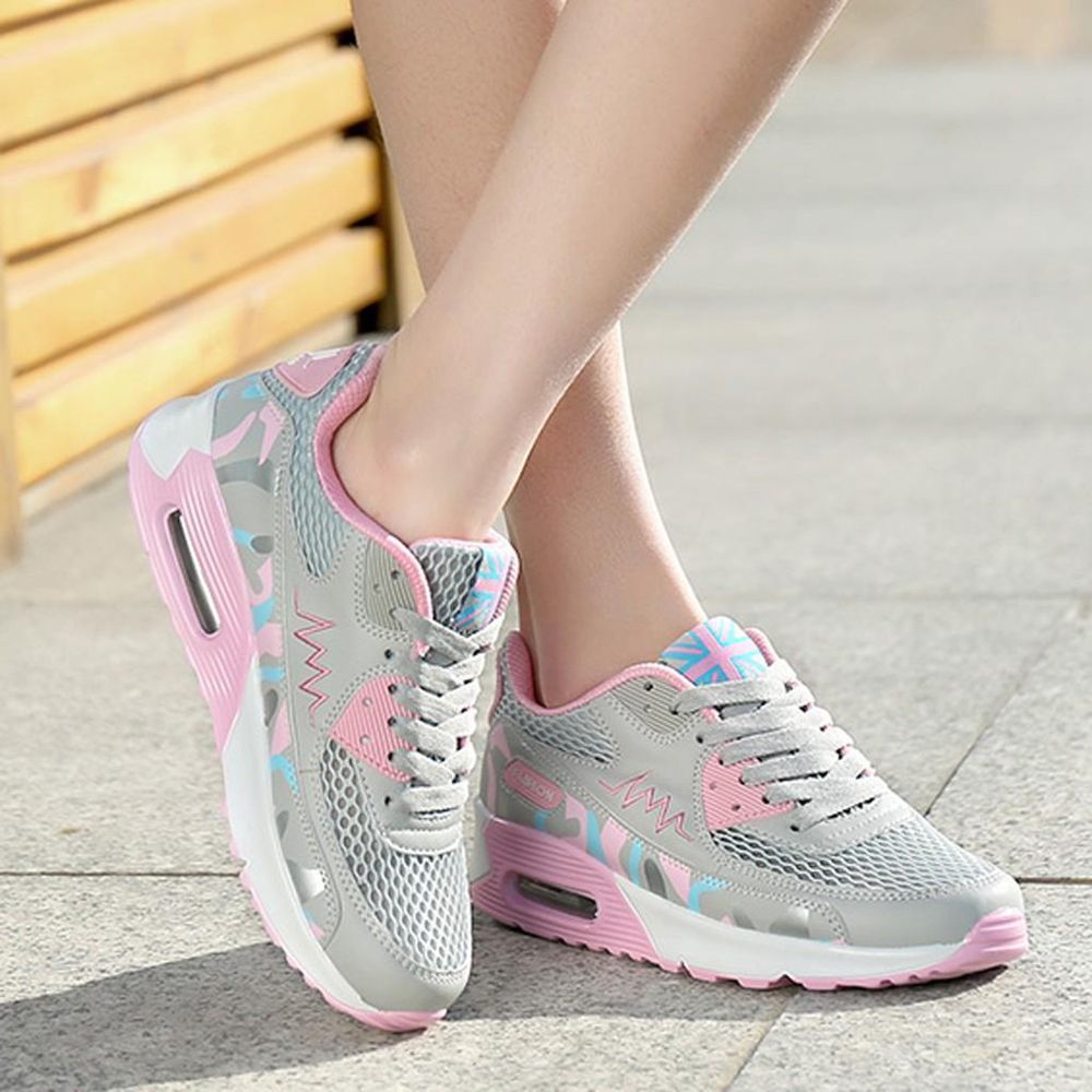New arrivals korean fashion boots for women Fashion Women's Mesh Breathable Sneakers Casual Shoes Stunt Running Shoes