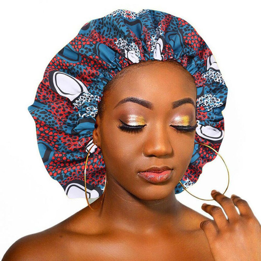 Large Satin Lined Bonnet Women Big Size Beauty Print Satin Silk Bonnet Sleep Night Head Cover Bonnet Cheveux Nuit 2020