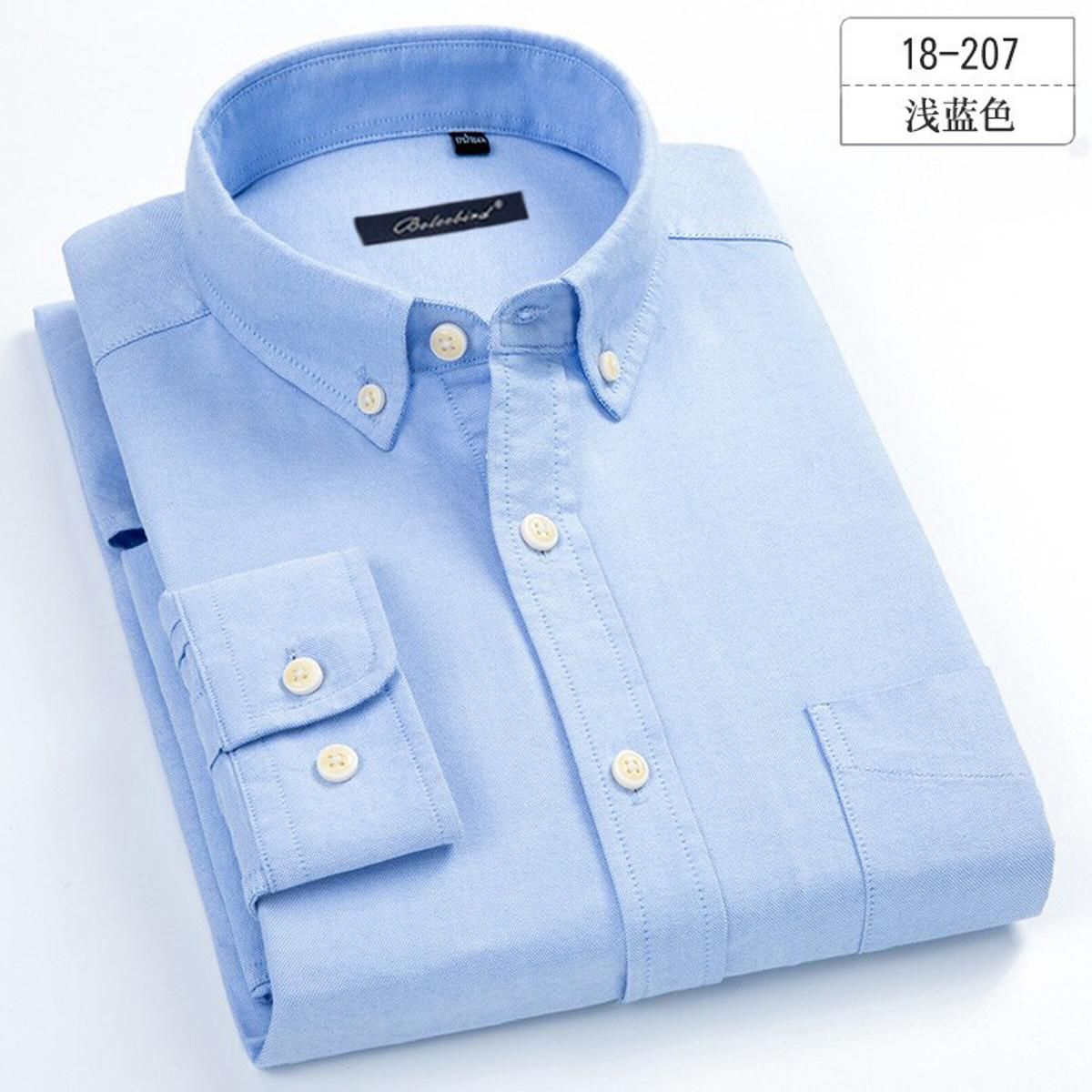 100% Cotton Oxford Mens Shirts High Quality Striped Business Casual Soft Dress Social Shirts Regular Fit Male Shirt Big Size 8XL