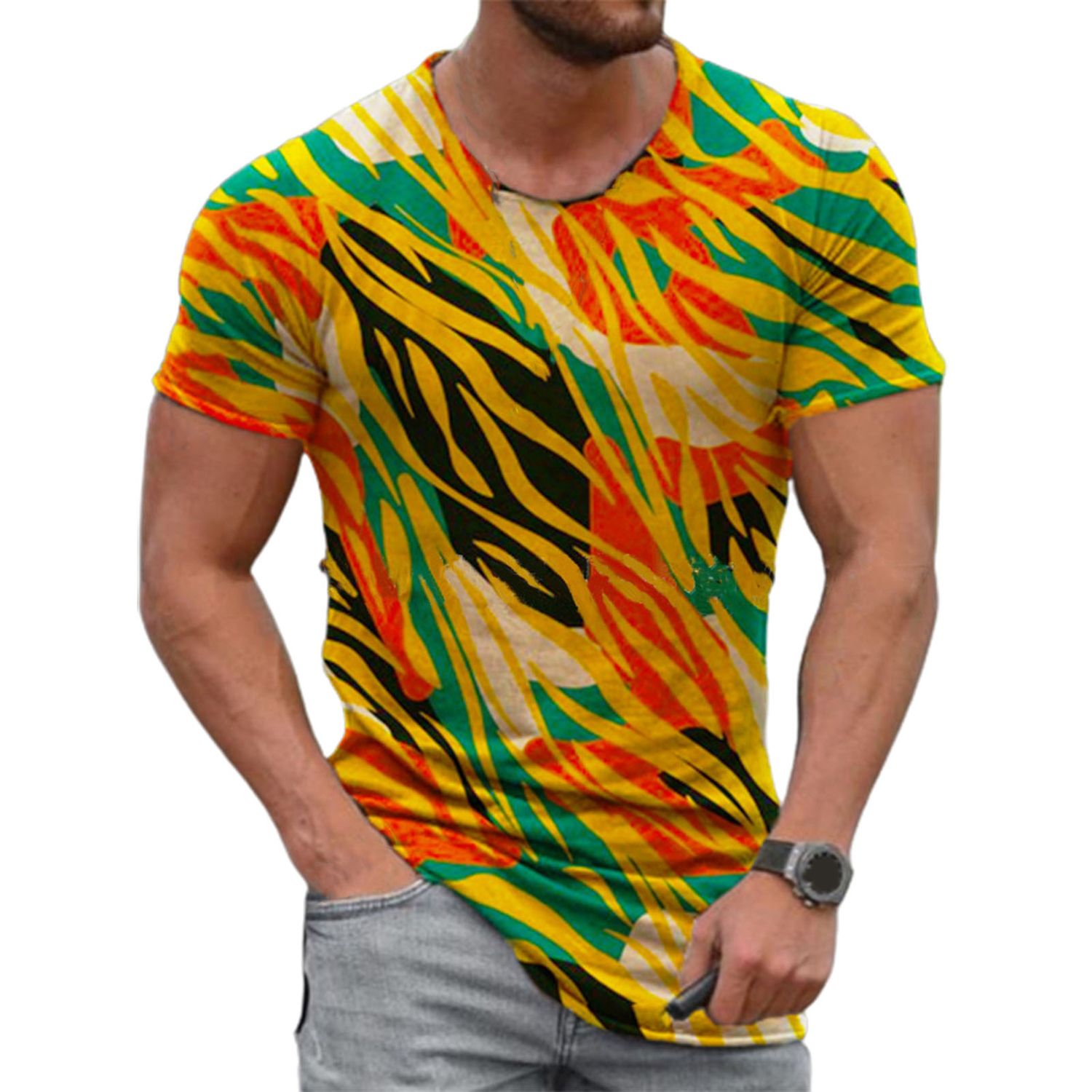 Men Top O-neck Male Slim Fit Tee Shirt