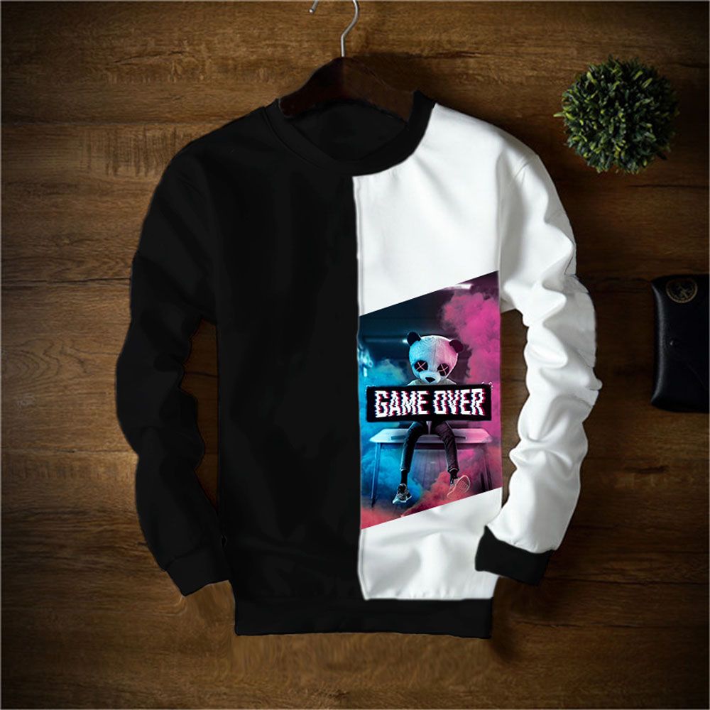 Mens Full Sweatshirt White Game Over