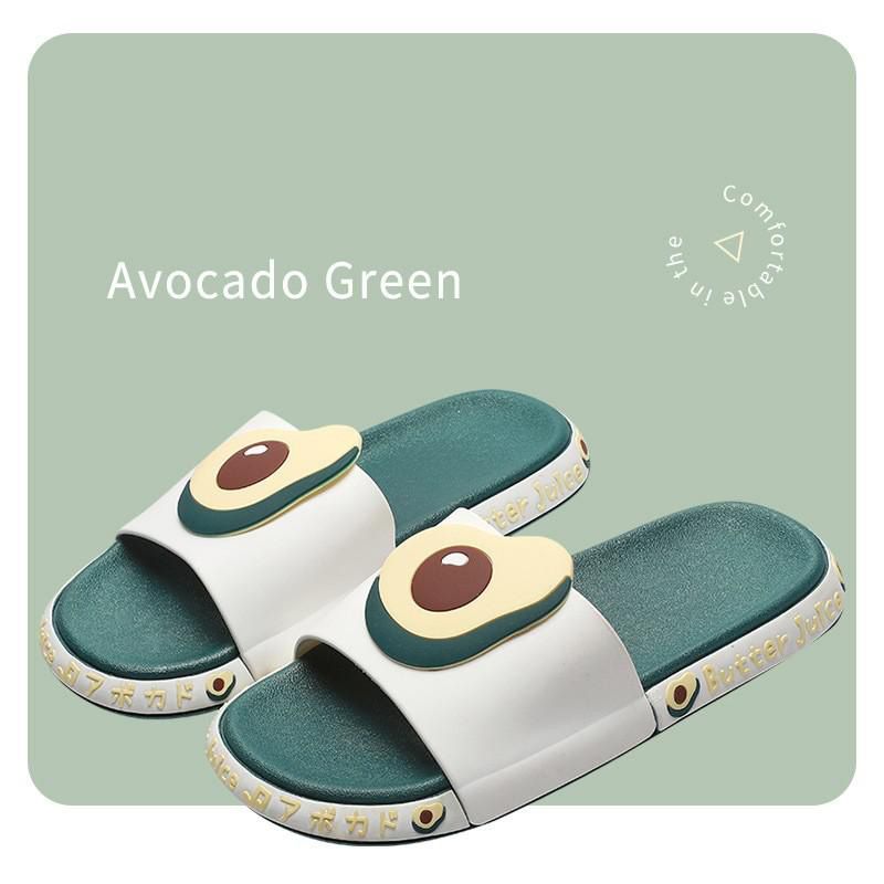 Summer Beach Slides Women Men Casual Slippers Cartoon Fruits Thick Soled Sandals Girls Bathroom Shoes Flip Flops Zapatillas