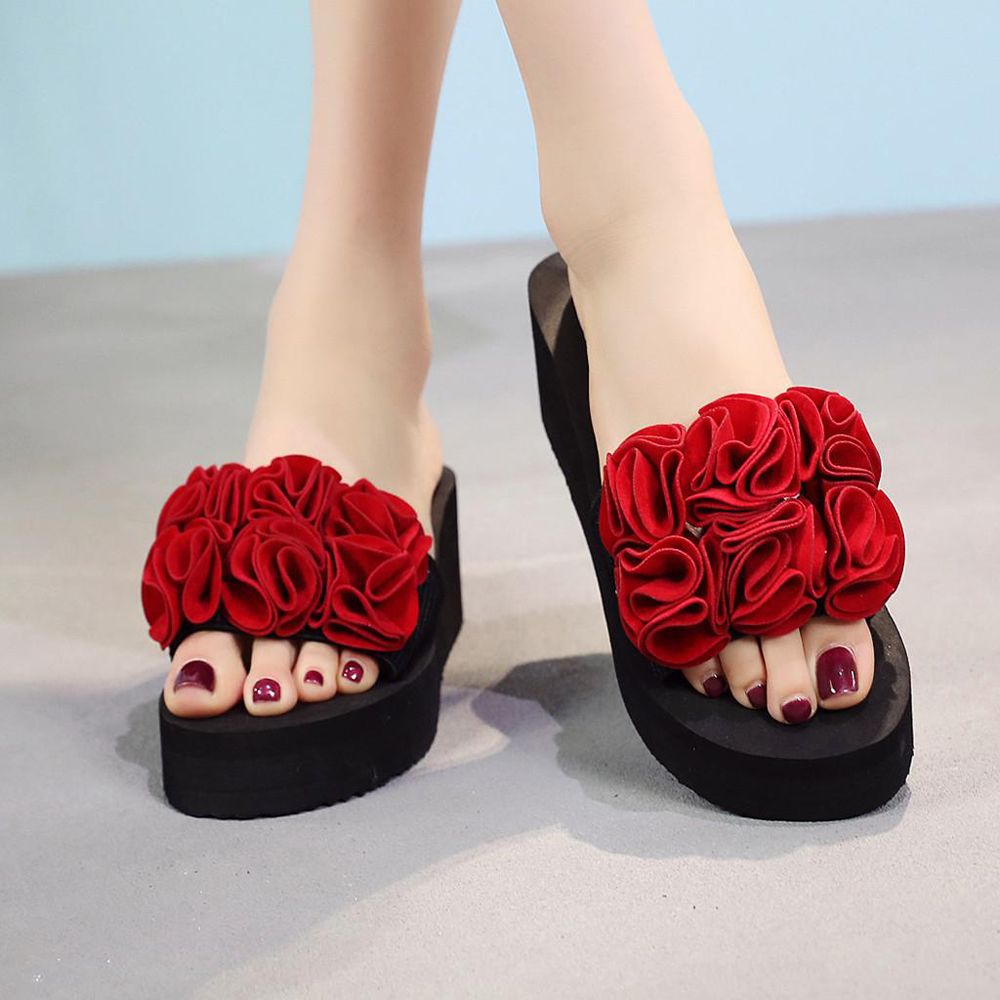 Women's Summer Fashion Casual Clip Toe Flip Flops Non-Slip Wedges Beach Slippers