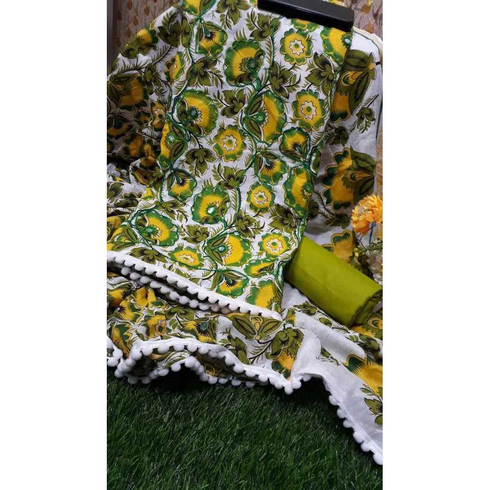 অর্ক কটন আড়ি জয়পুরি  থ্রি পিছ Joypuri Unstitched Cotton Three Piece 3 Piece For Women Collection Shawlar Kameez
