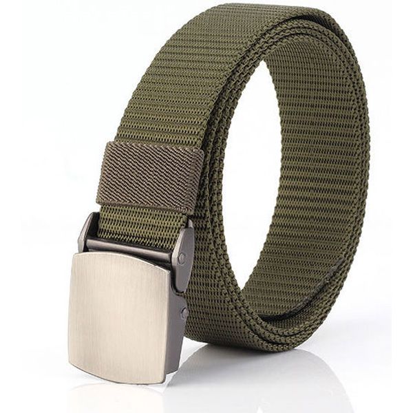 Fashionable High Quality Men Black Nylon Belt Outdoor Automatic Buckle Canvas Belts