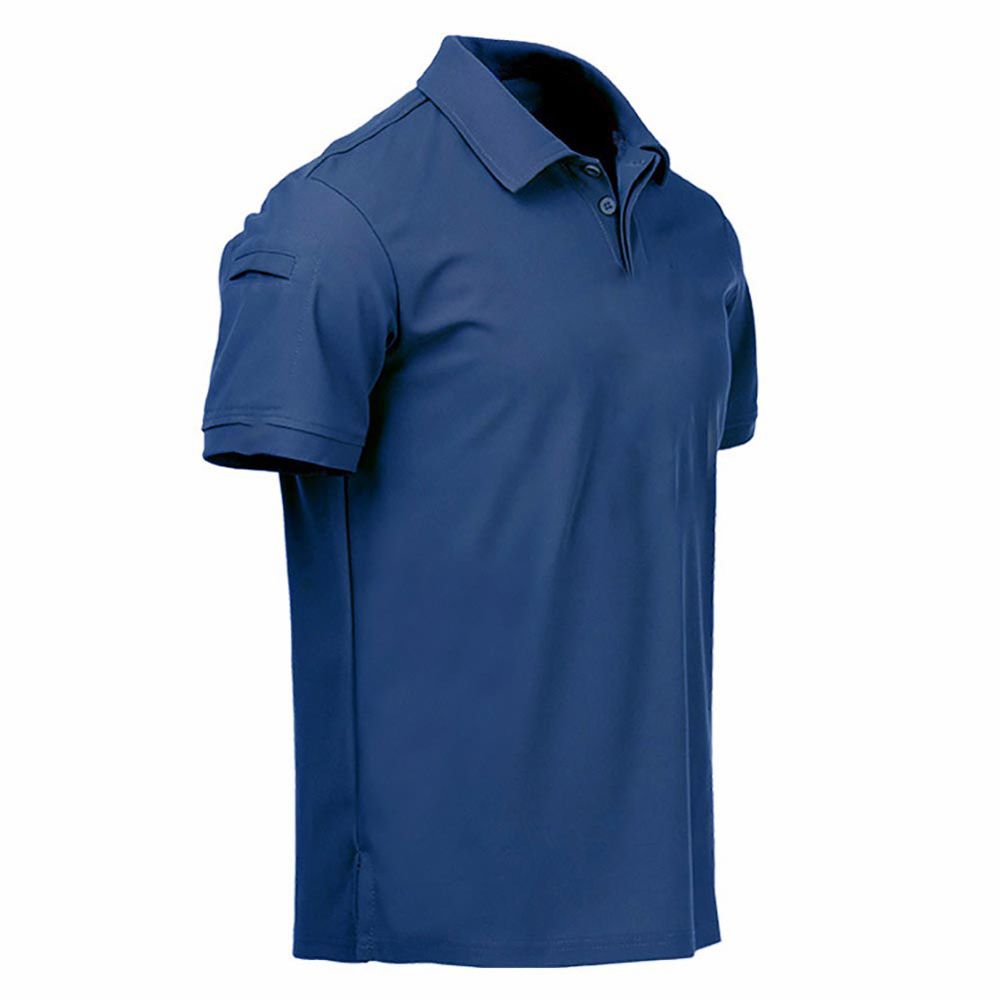 Men Summer Casual Turn Down Collar Short Sleeve Armband Buttons T-shirt Top