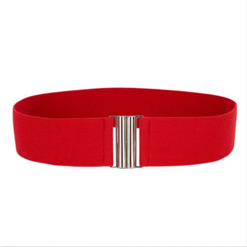 Women Wide Elastic Waist Belt Dress Belt Accessories 2019 Stretch Elastic Wide Corset Waist Metal Buckle