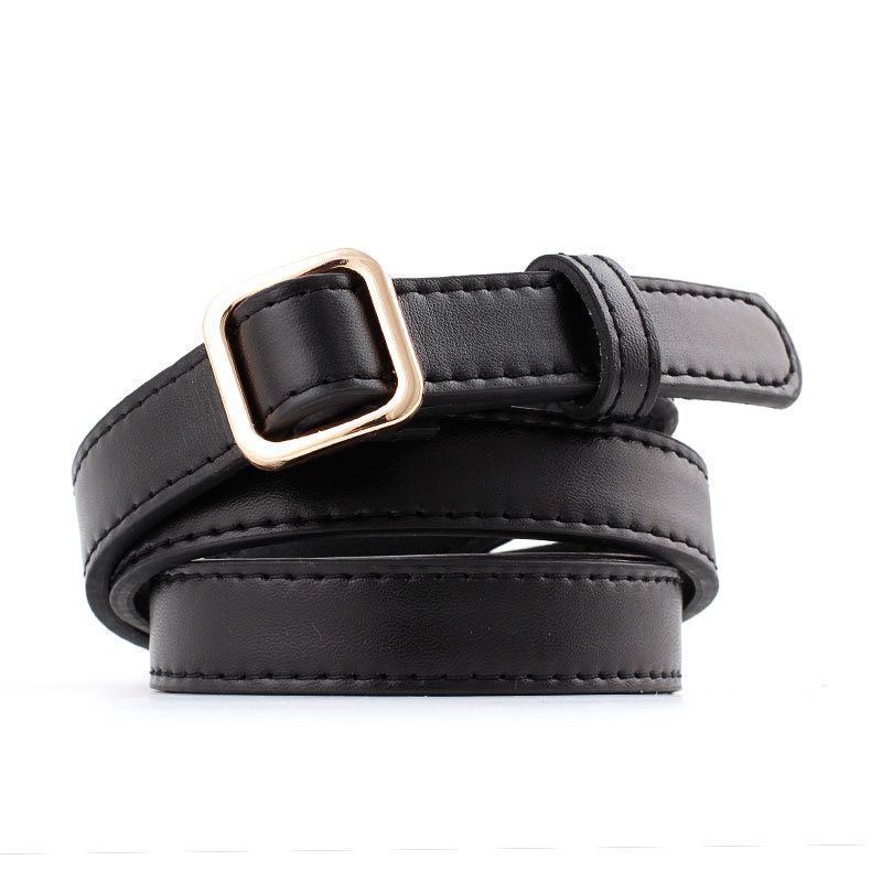 Loldeal 2x105cm New Simple Casual Women's Belt Needle-Free Small Square Buckle Student Decorative Band All-Matching Jeans Belt