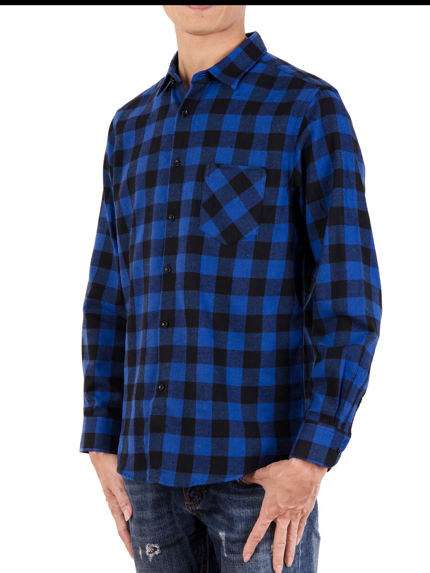 Premium_ Blue Check Full Sleeves Casual cotton Shirt for Men.