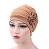 Women Rose Flowers Decor Beanie Cap Snood Hat Fashion Headwrap Headwear Gift