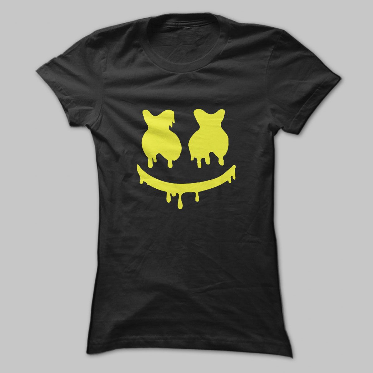 Marshmallow Black Cotton T-shirt  Taz Fashion