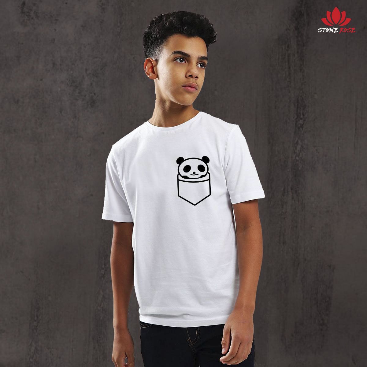 White Cotton Half Sleeve T-Shirt for Boys- Code-SW4030T
