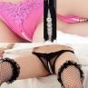 Women y Crotchless Faux Pearl Decor Thong Panties Open Crotch Underwear
