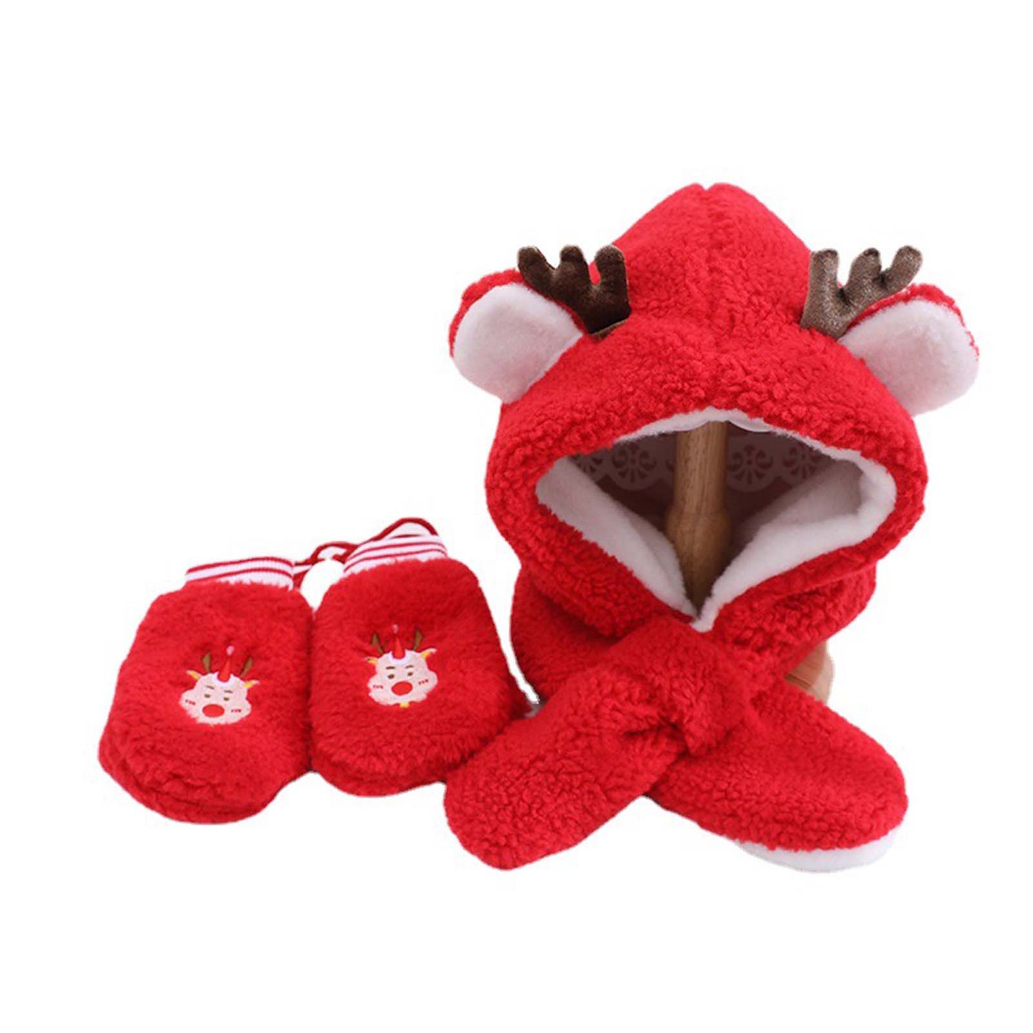 Baby Hat Gloves Set Breathable Uni Christ Style Hat Scarf Gloves Set