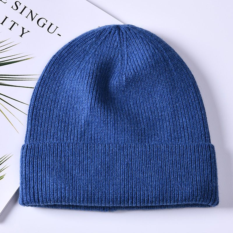 Knitted Beanie Hat Women Warm Spring Autumn Wool Knitting Caps Fashion Hot Selling Ladies Striped Skullies Hats