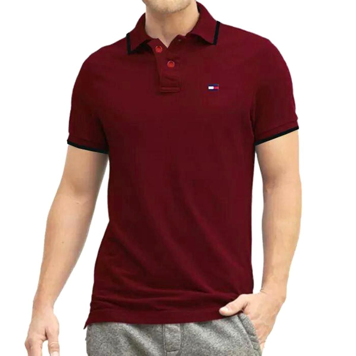 Maroon New staylish cotton polo-solid