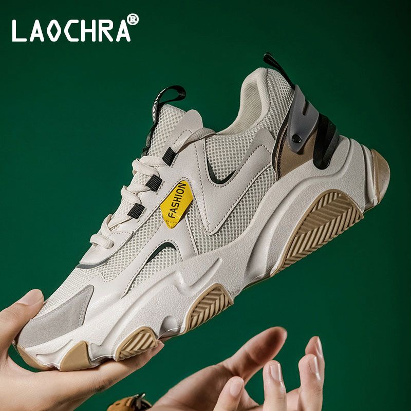 Sneakers Men Shoes Fashion Korean Casual Chunky Shoes For Men Sports Shoes Breathable Lace Up Black White Men Sneakers Shoes