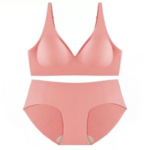 Women Lingerie Set Bras & Panties Plus Size Women Tech Rubber Strip Soft Support Jelly Bra Without Steel Ring And Seamless