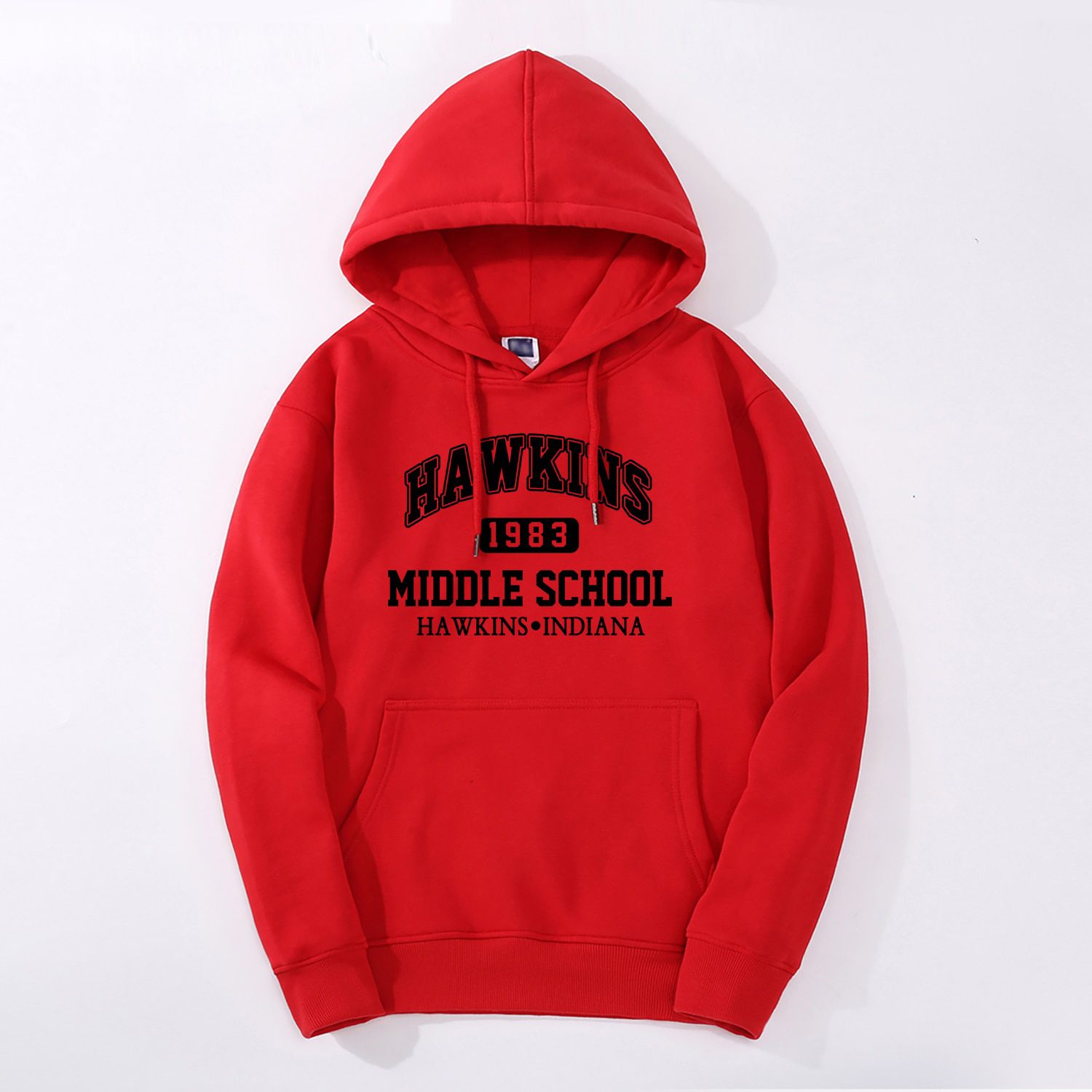 TV Show Stranger Things HAWKINS Hoodie Spring Winter Warm Fleece High Quality Sweatshirt Fashion Fitness  Hop Streetwear