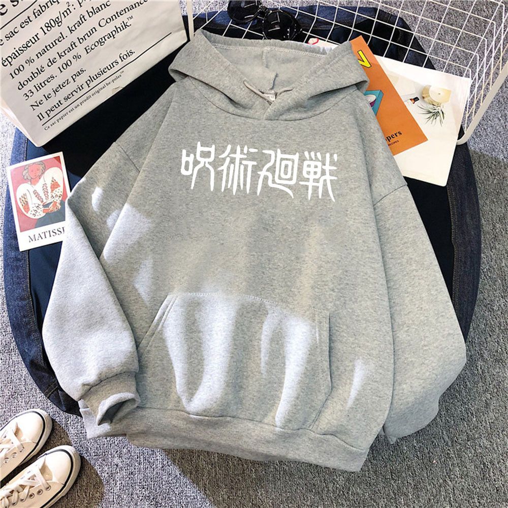 Jujutsu Kaisen Japan Satoru Gojo Print Hoodies Unisex Loose Oversize Clothing Warm Fleece Sweatshirts Cartoons Casual Tracksuit