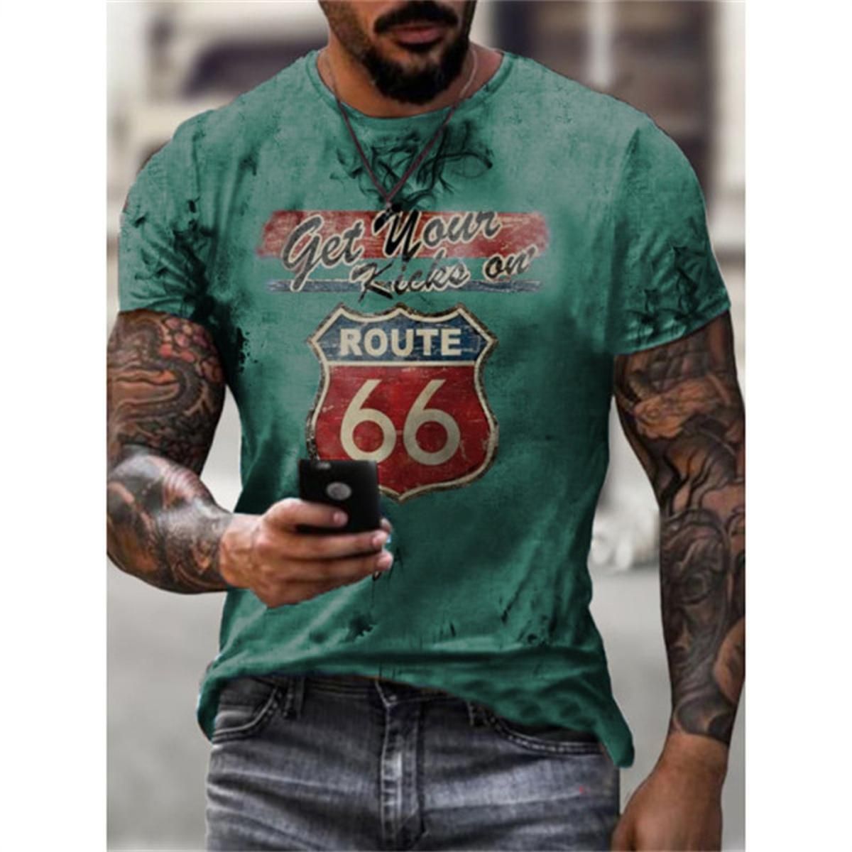 summer T-shirt Short Sleeve 3D Card Print Men's T Shirt Fashion Male Casual Streetwear Fashion Retro Oversieze T Shirt