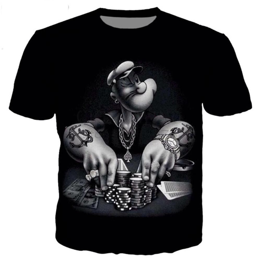 classical popeye series t shirt men women 3D printed novelty fashion tshirt hop streetwear casual summer tops110/6XL