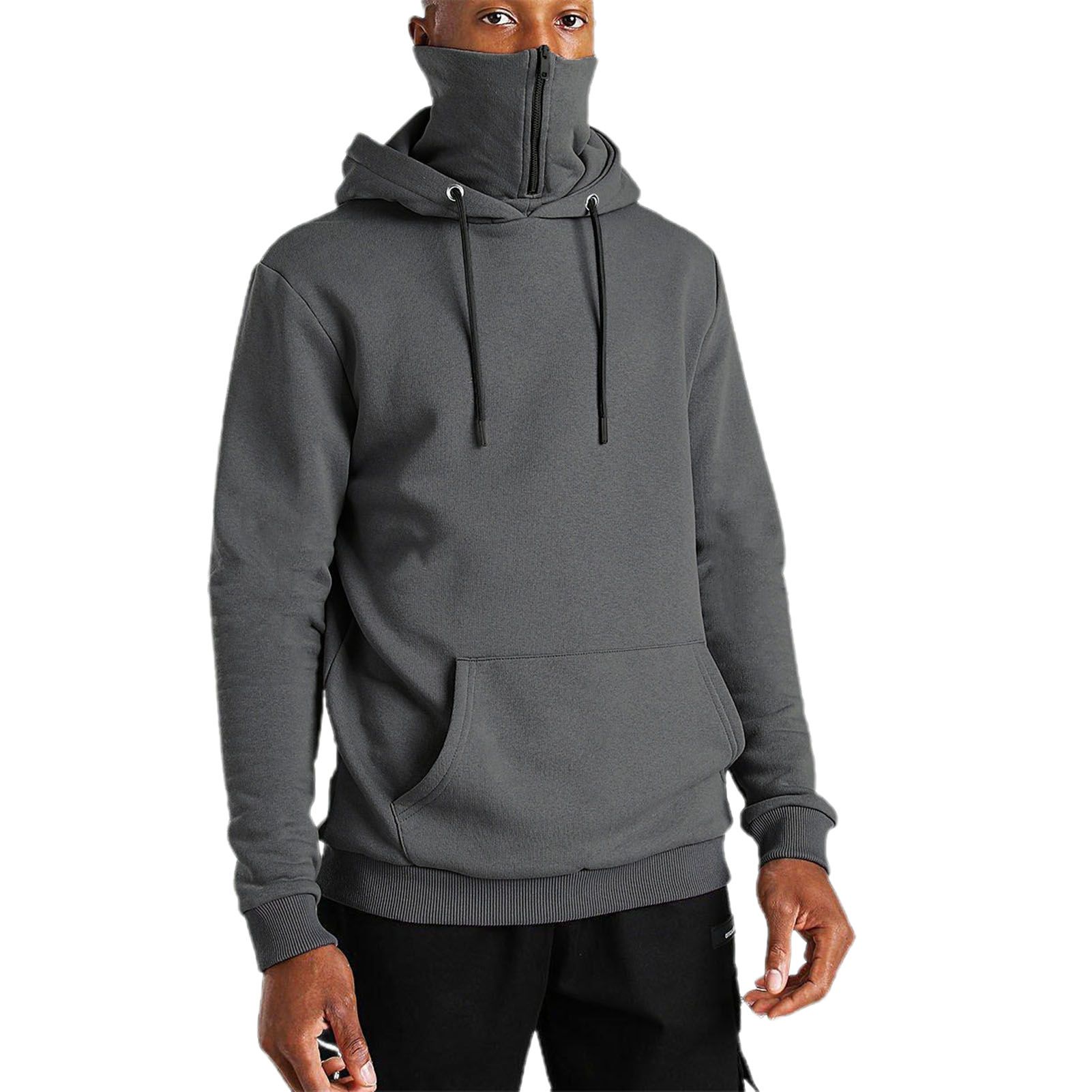 Autumn Hoodie Hooded Stand Collar Drawstring Spring Hoodie
