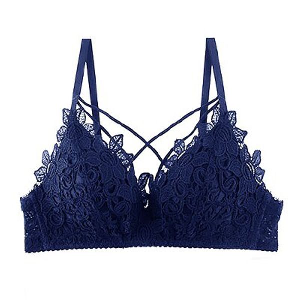 DERUILADY Lace Floral Embroidery Bralette  Lingerie Comfort Seamless Adjusted Bras For Women Wireless Push Up Bra Underwear