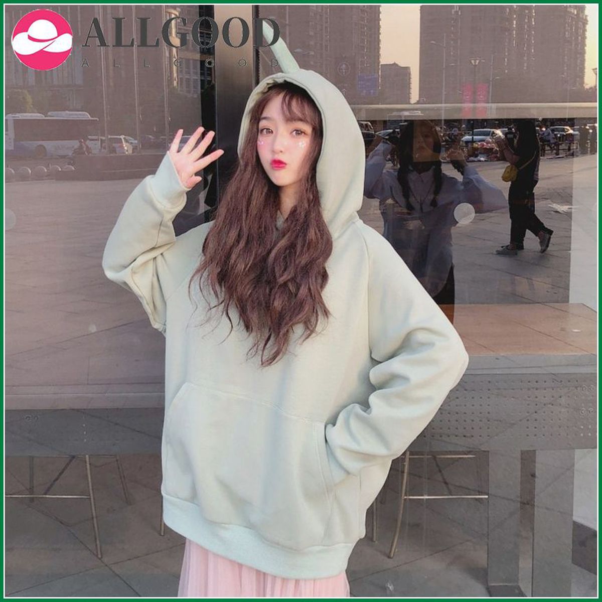 Teletubbies Women Sweatshirt Solid Color Loose Hoodies Cute Hat Casual Pullover Plus Size Harajuku Coat Best Friend Clothing