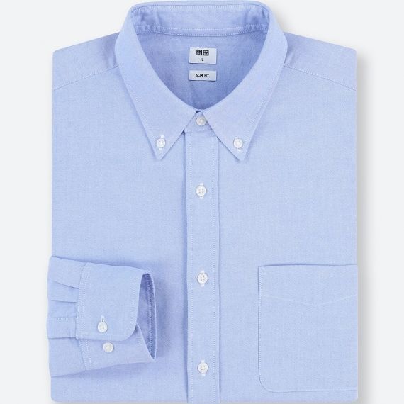 Stylish Regular Slim Fit SKY Blue Blank Cotton Long Sleeve Formal Shirt For Men