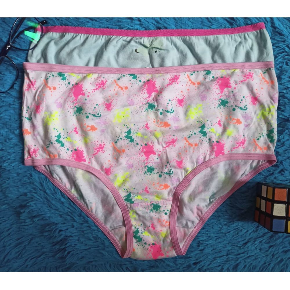 Printed Low Rise Cotton Hipster Panty Pack (Pack of 2)(Random Colour)