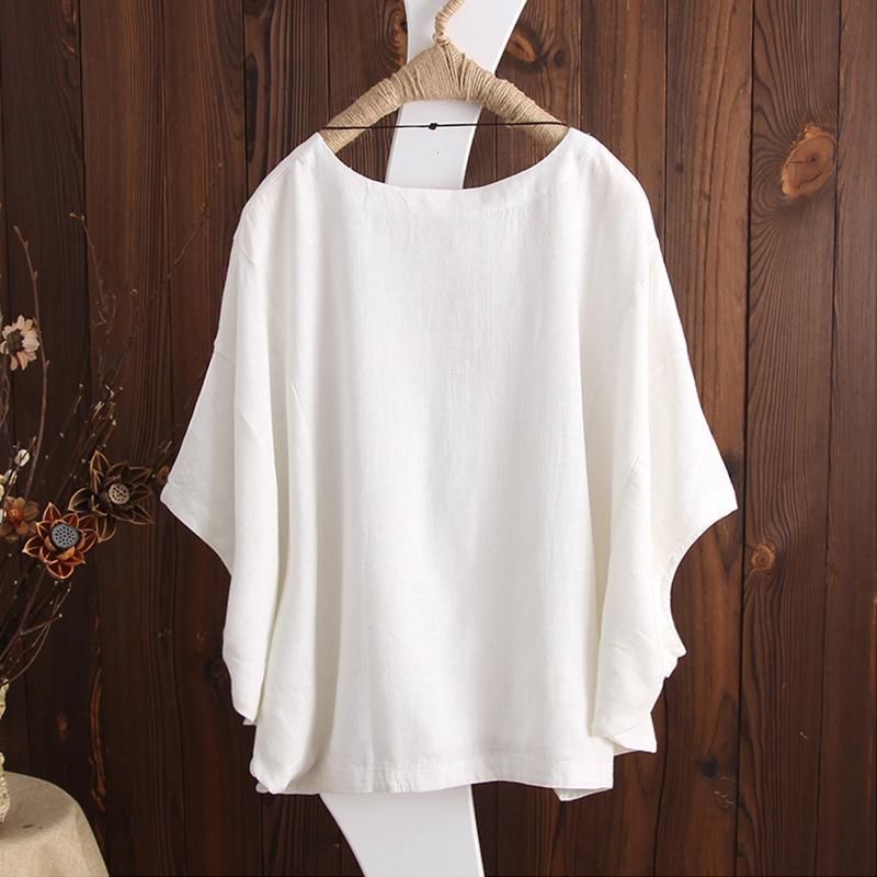 Original ZANZEA Women Casual Loose Cotton Blouse Tee T Shirt Basic Plus Size Top
