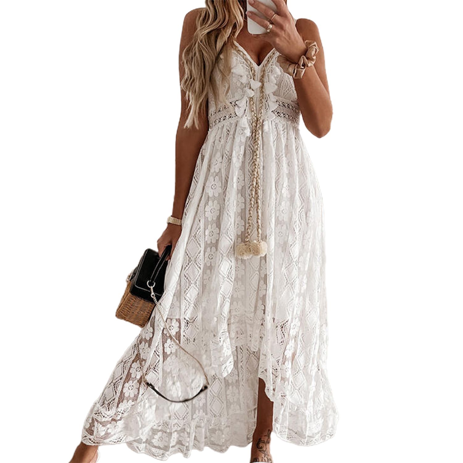 Women Dress Le Tament Spaghetti Strap Dress
