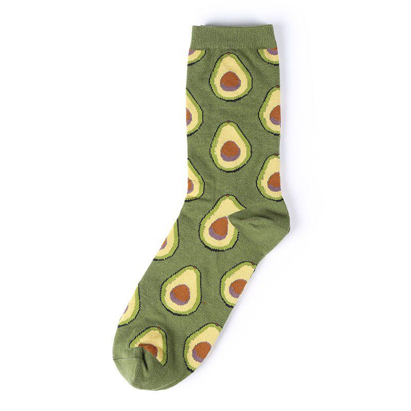 Fashion Hipster Women Skateboard Cartoon Food & Fruits Patterned Socks Harajuku Kawaii Funny Cotton Women High Socks Breathable