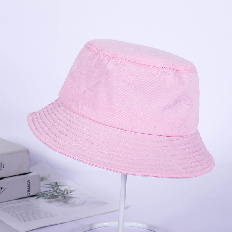 Harajuku Fisherman Hat Woman Summer Sunshade Hat Man Candy Color Flat Top Bucket Hats Head Bucket Caps Cotton