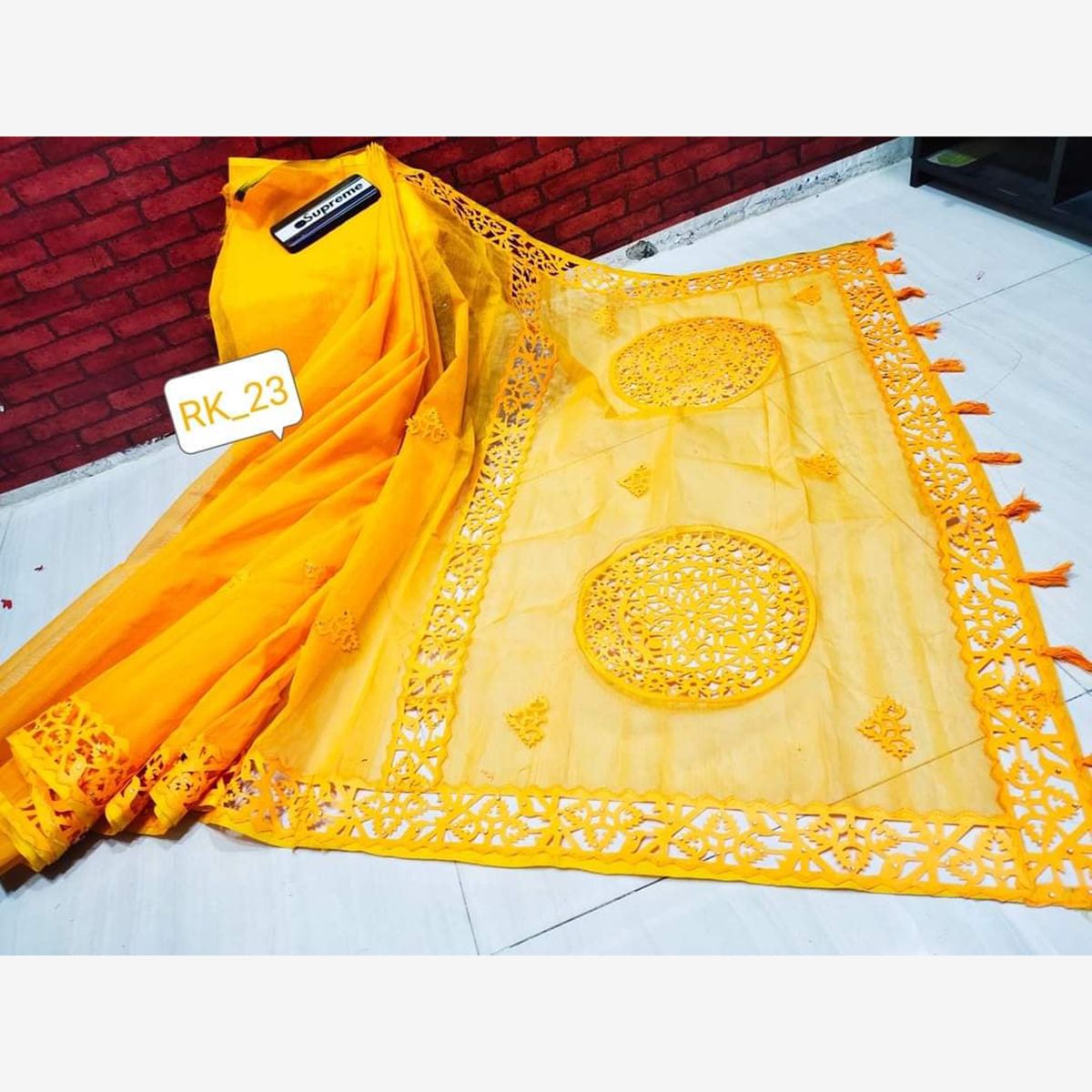 High Quality Fashionable Cutwork Half Silk Sarees For Women - Sharee For Women