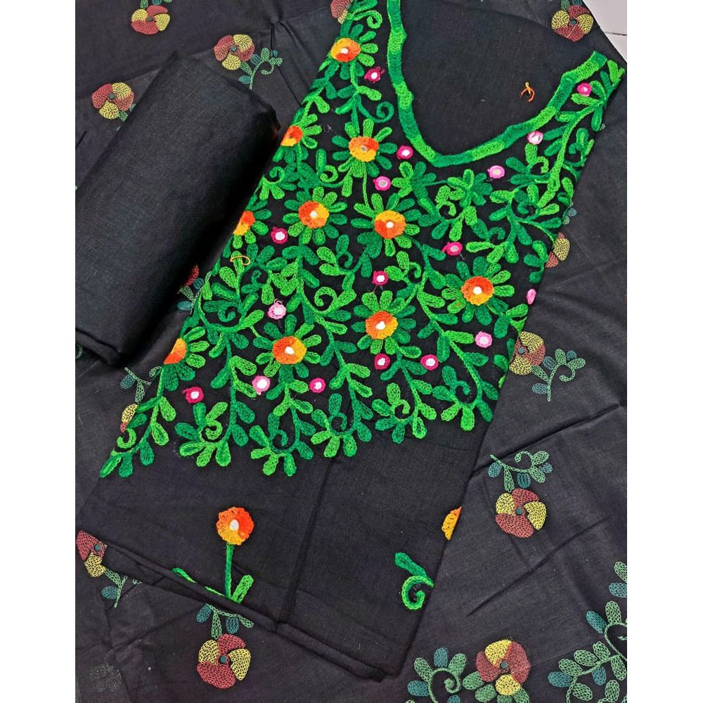 Unstiched Skin Print Cotton Three Piece Salwer Kamez For Women