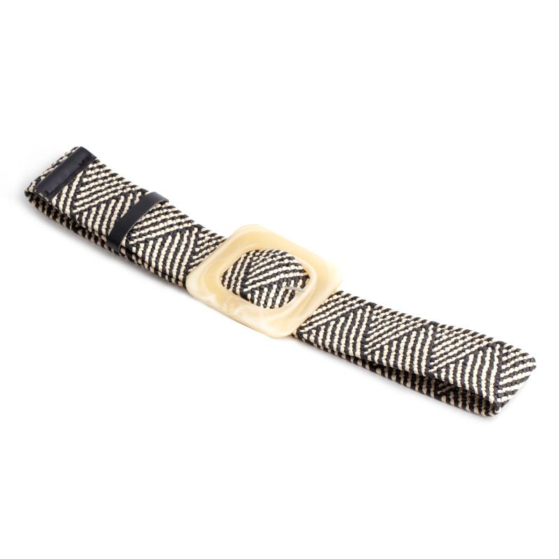 Loldeal 4.8x95cm New Pp Grass Woven Belt Ladies Decoration All-Match Elastic Pants Belt Women's Round Buckle Fashion Belt