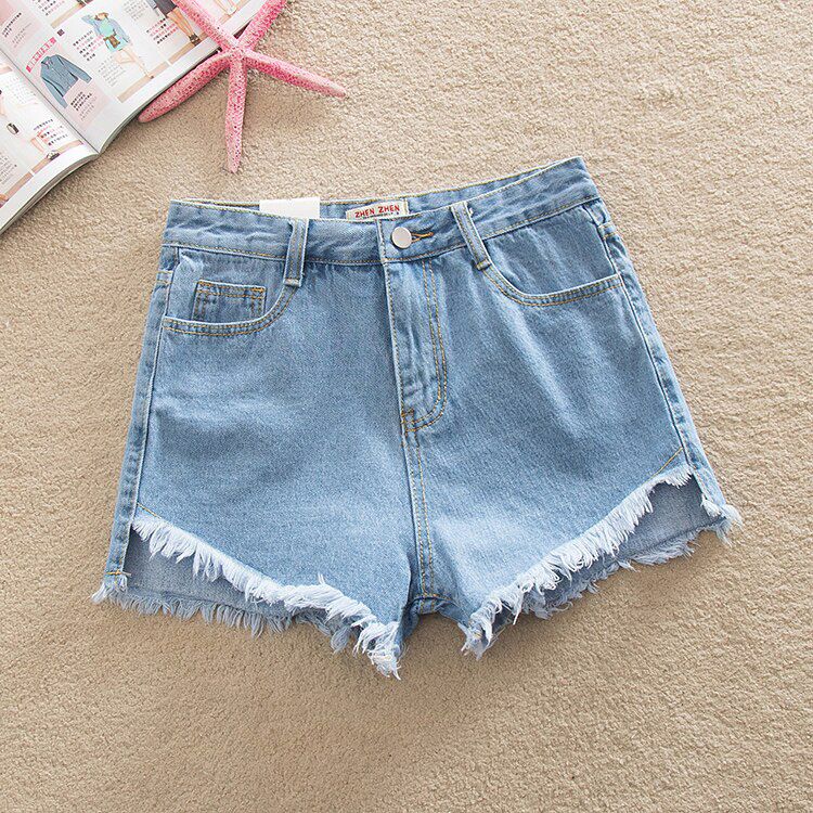 55% Off Women Femme Summer Fashion Tassel jean Denim Shorts Washed Distressed Jeans Hot Ripped Shorts Casual Korea Zipper Fly