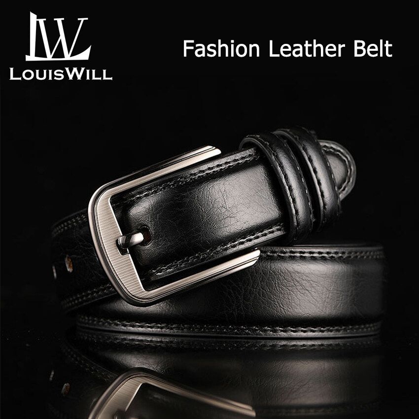 LouisWill Men Belts Leather Belts Utility Waist Belts 120cm Adjustable Length Dress Belts for Men with Classic Buckle Vintage Jeans Belt for Men