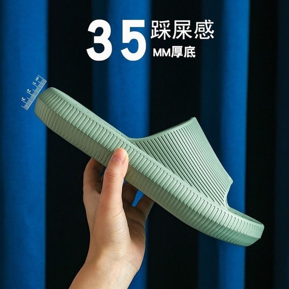 EVA Thick Sole Shower Slippers Female Summer Home Non-Slip Bathroom Household Easy-To-Clear Bath Slippers