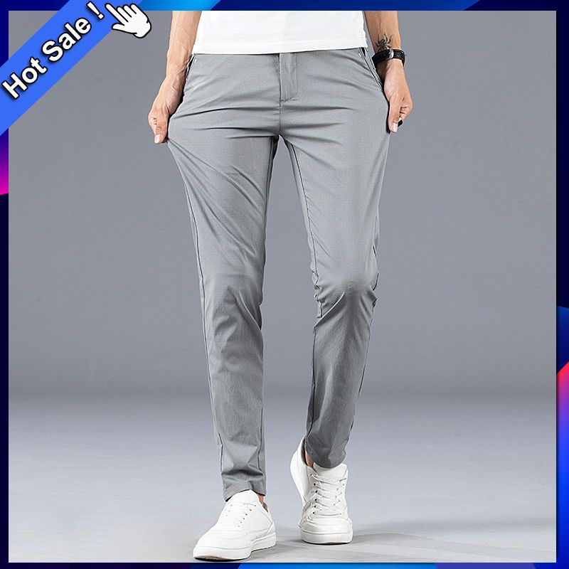 Stretch Sateen Casual Pants for Men's