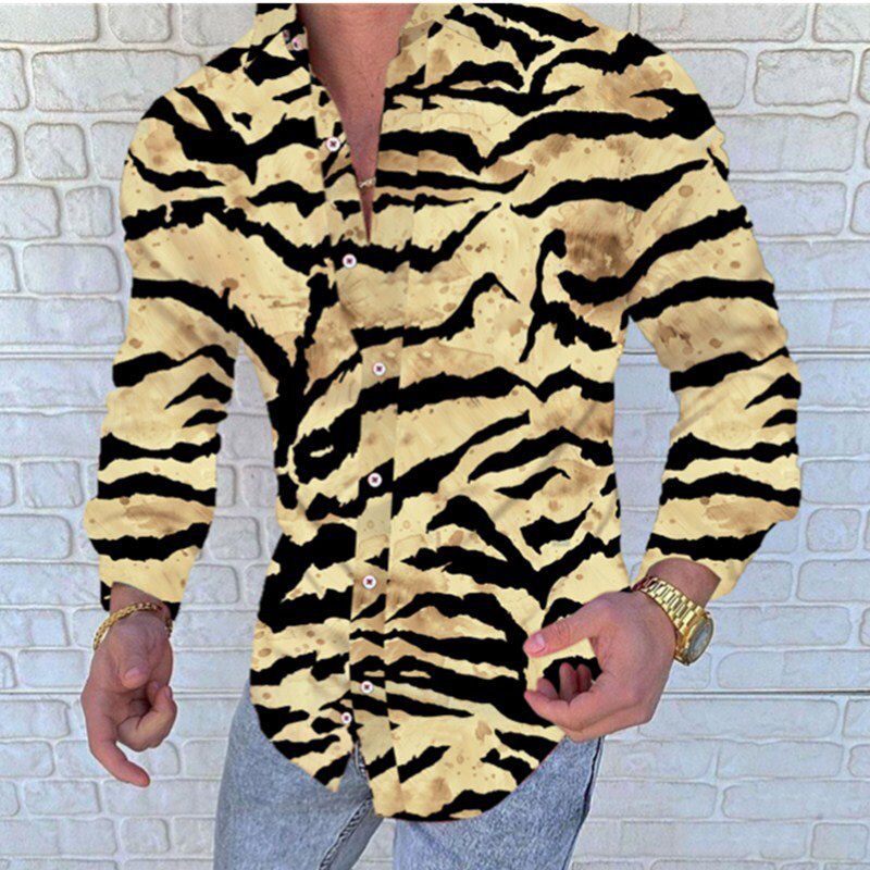 Luxury Social shirt Men New Slim Fit Long Sleeve Dress Shirts Lapel buttons Chemise Homme Casual Men Club Prom Shirt