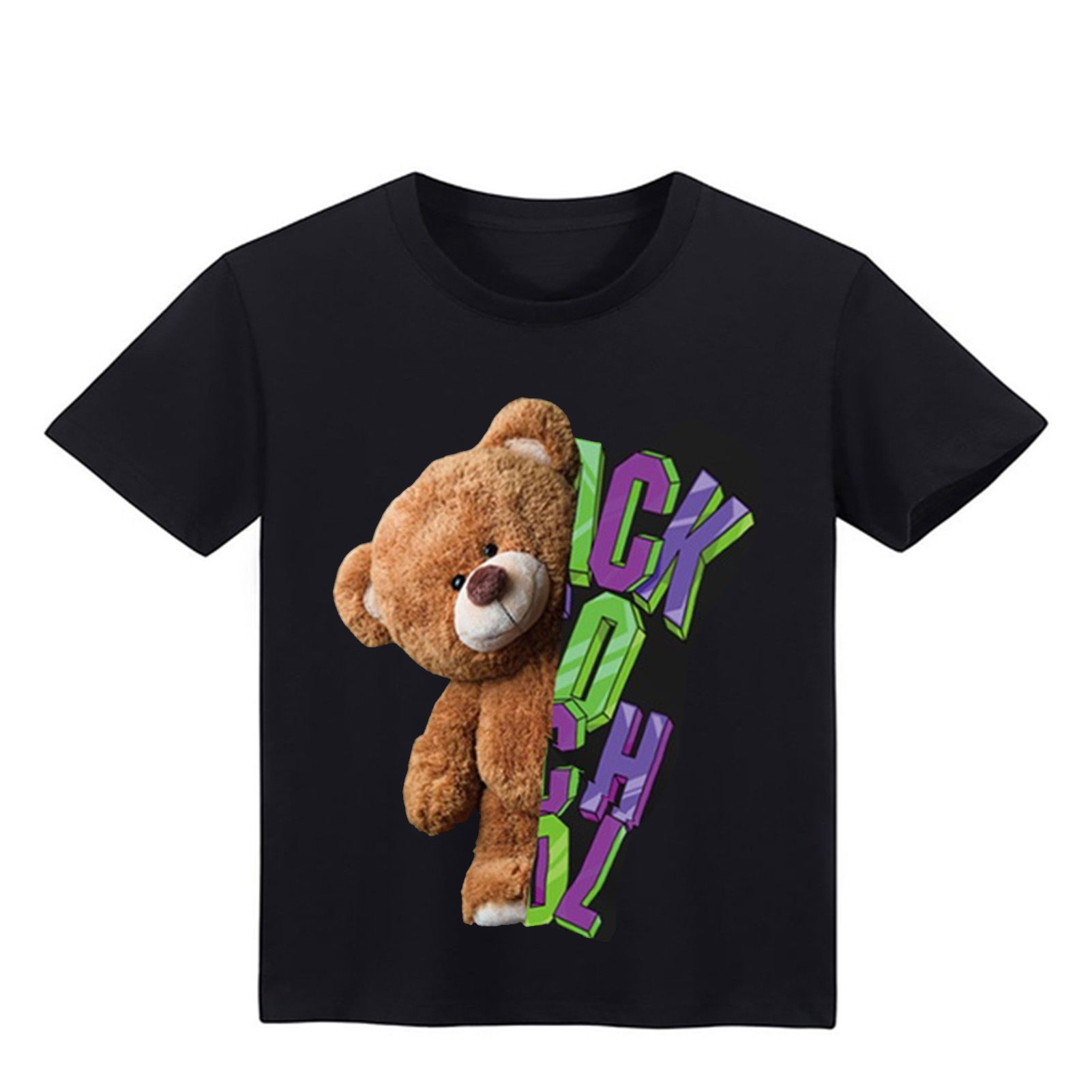 Women T-shirt Round Necks Cartoon Printed Blouse