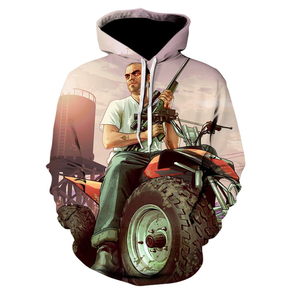 Grand Theft Auto 3D fun GTA 5 Fancy hoodies Long Sleeve Street Style hooed jacket High Quality Unisex gta5 game sweatshirt