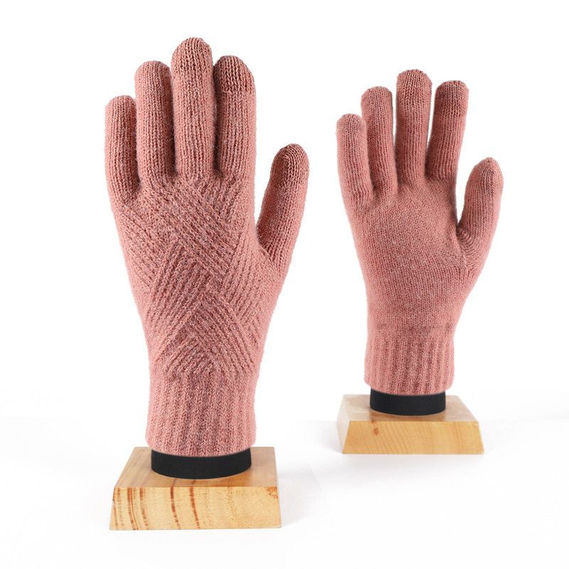 1 Pair Wool Gloves Women's Winter Cute Plush Warm Riding Gloves Women Solid Gloves Womens Gloves Fluffy Work Kids Winter Gloves