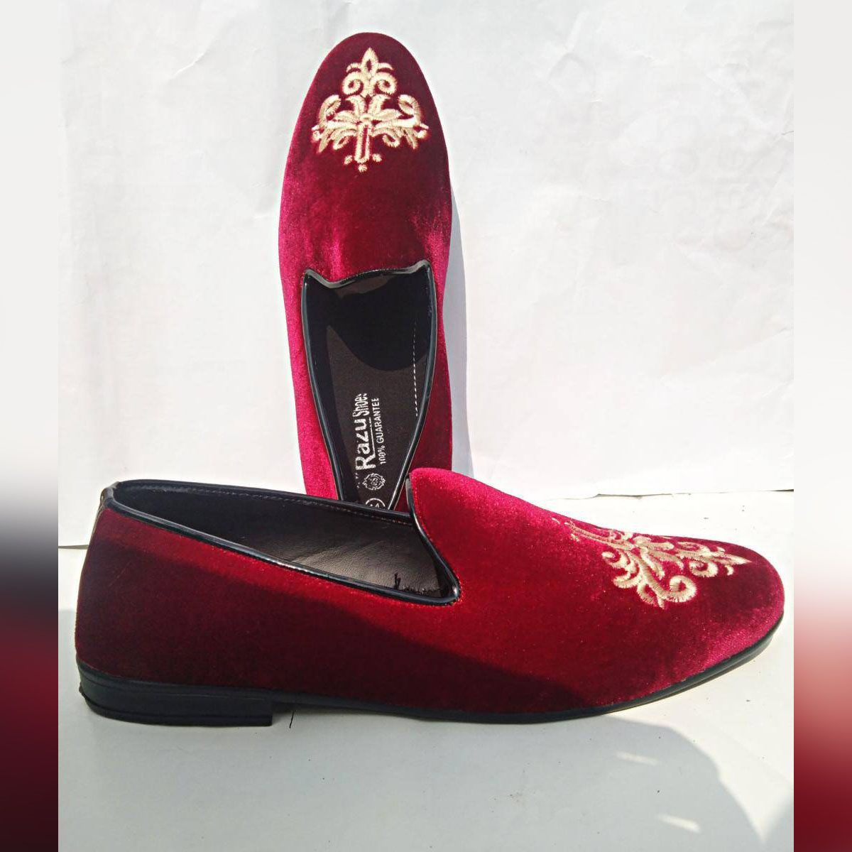 Dolce & Gabbana Men's Loafers in Burgundy Velvet