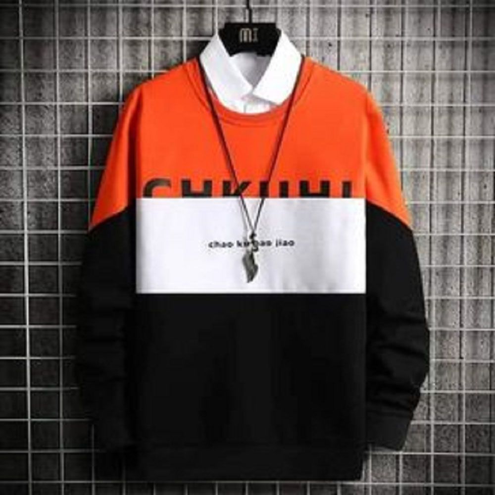 Multicolour Cotton Full Sleeve T-Shirt for Men