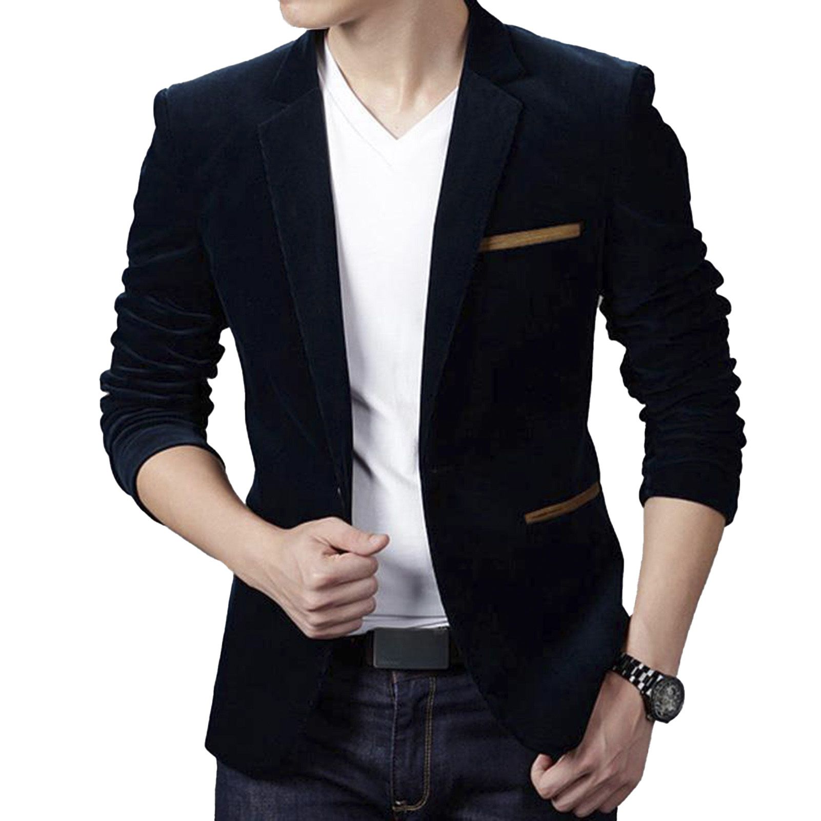 Suits Jacket Skin-friendly Solid Slim Fit Single Button Suit Jacket